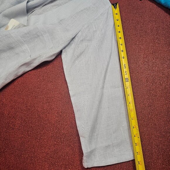 VTG Heydari Blue Linen Asymmetrical Jacket L Lagenlook Mother of Pearl Artsy USA - Picture 8 of 11